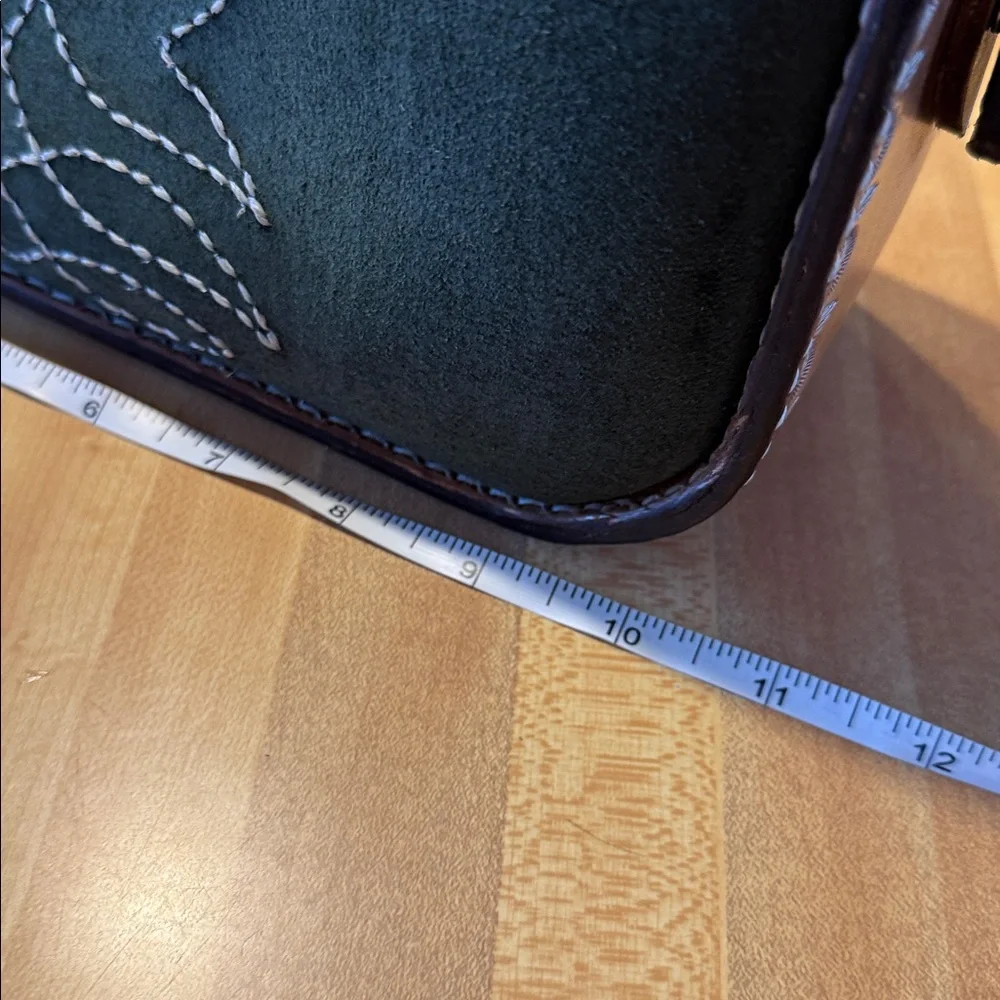 Green Suede Shoulder Bag - Picture 6 of 7